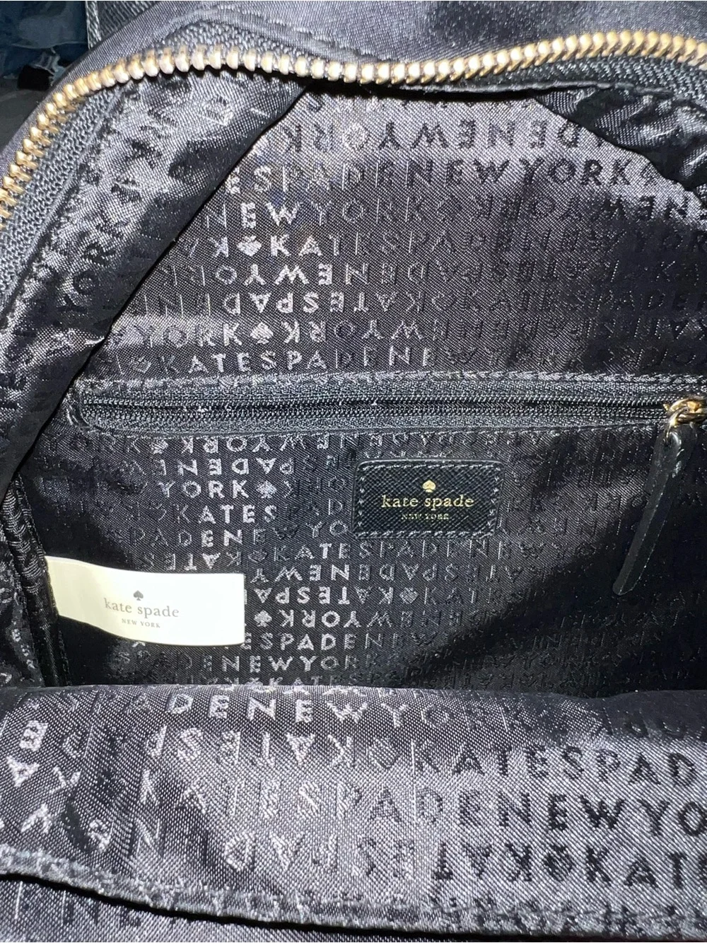 kate spade small black nylon backpack